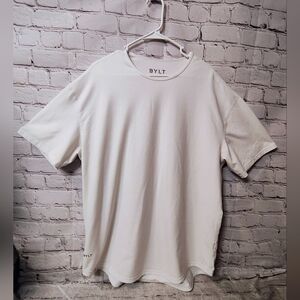 BYLT Drop Cut XXL White Performance Crew Shirt Active Stretch